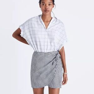 Gingham Side-Tie Skirt